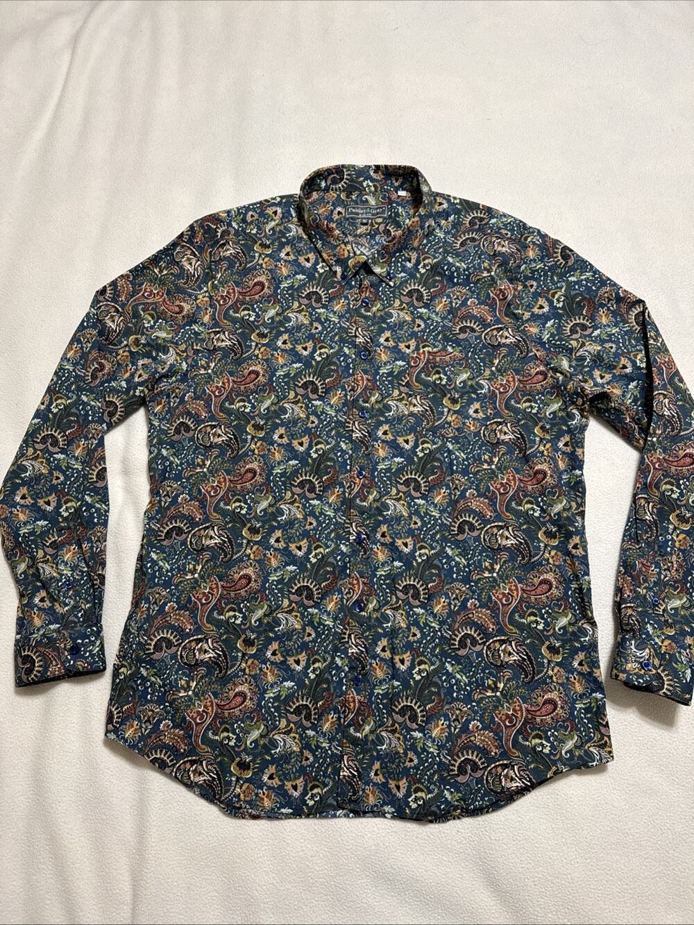 Paisley&Gray Slim Fit Paisley Print Button Up Shirt Men's Size 3XT